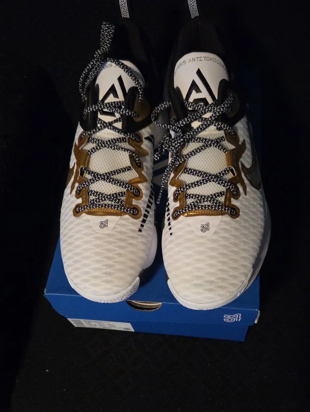 Nike Kids Sneakers White with Gold Accents